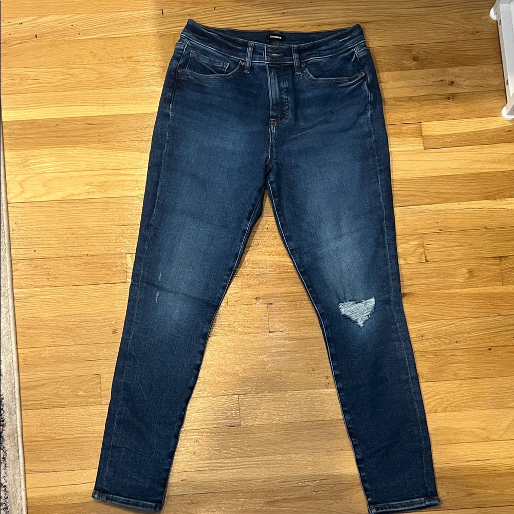 Dark Blue Distressed Jeans